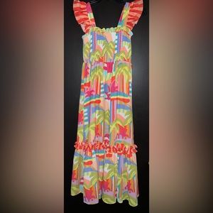 Crosby by Mollie Burch Wilder Summer Sun Dress Multi Tiered Vibrant XXS